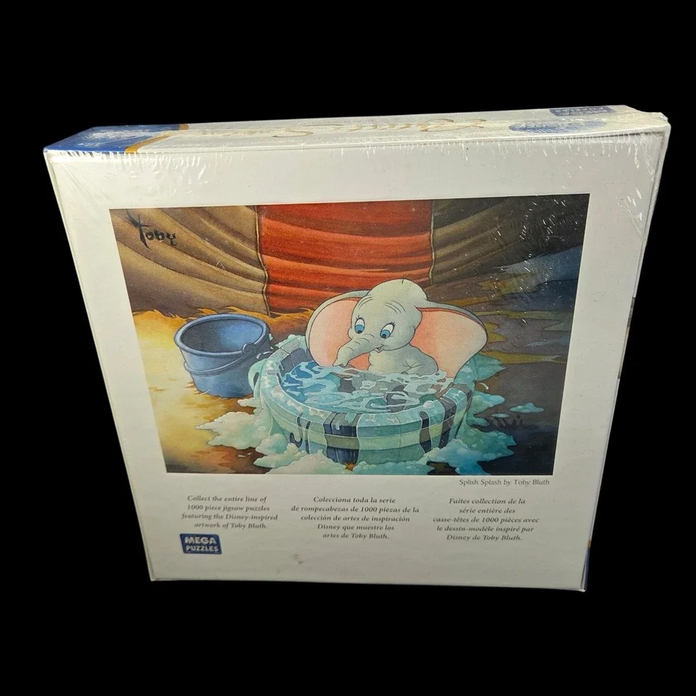 Disney Dumbo Puzzle 1000 Pc Baby Elephant Toby Bluth Art Splish‎ Splash New